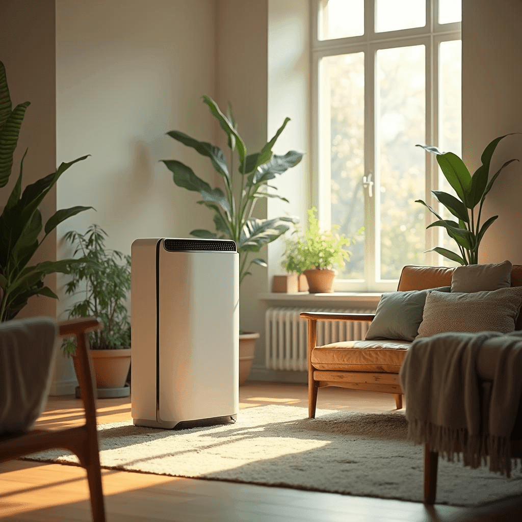 he air purifier is stylish and blends seamlessly with the clean, eco-friendly decor