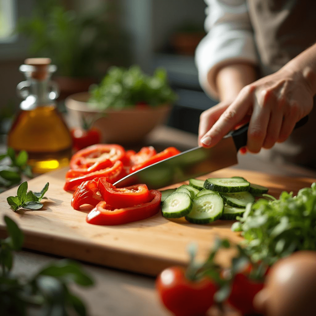 bamboo cutting board used for veggies