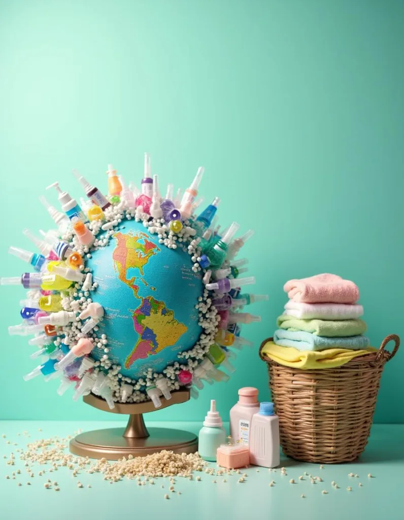 Laundry detergent The average American family washes 300 loads of laundry per year! Switching to eco-friendly detergent helps reduce plastic waste