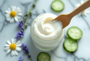 Clean skincare product display